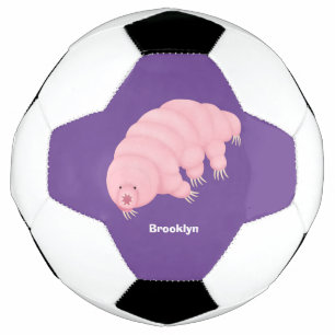 Cute roze tardigrade water beer cartoon voetbal
