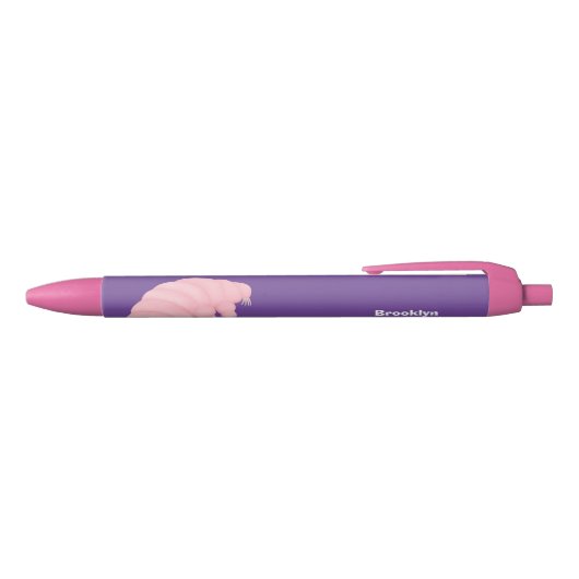 Cute roze tardigrade water beer cartoon zwarte inkt pen (Bovenkant)