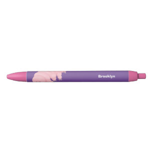 Cute roze tardigrade water beer cartoon zwarte inkt pen