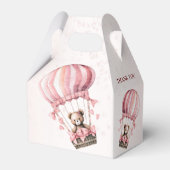 Cute Roze Teddybeer Heet Luchtballon Feest Bedankdoosjes (Achterkant)