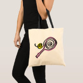 Cute roze tennis racket canvas tas (Voorkant (product))