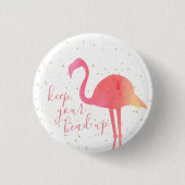 Cute roze Tropische Waterverf Flamingo Keep Your Ronde Button 3,2 Cm (Voorkant)