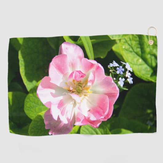 Cute roze tulp golfhanddoek (Horizontaal)