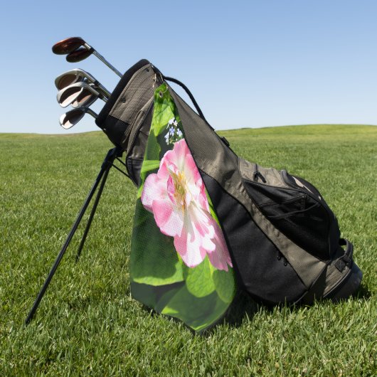 Cute roze tulp golfhanddoek (Groen)