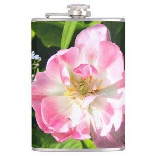 Cute roze tulp heupfles