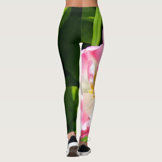 Cute roze tulp leggings (Achterkant)