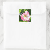 Cute roze tulp vierkante sticker (Tas)