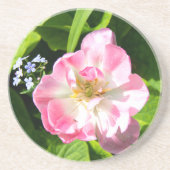 Cute roze tulp zandsteen onderzetter (Voorkant)
