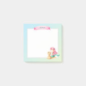 Cute Roze Turquoise Meermin Persoonlijk Post-it® Notes (Voorkant)