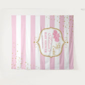 Cute roze tutu ballerina baby shower wandkleed (Voorkant (horizontaal))