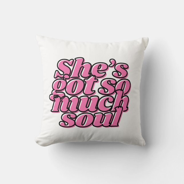 Cute Roze Typografie Worp Kussen Voor Haar (Voorkant)