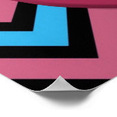 Cute Roze Uil met Bril op Chevron Poster (Hoek)