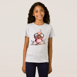 Cute Roze Uil & Vogelvrienden T-shirt