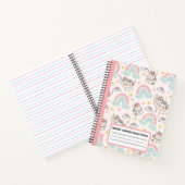 Cute roze Unicorn Notitieboek van primaire samenst (Binnen)