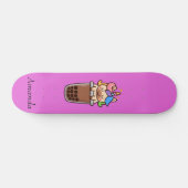 Cute roze unicorn persoonlijk skateboard (Horizontaal)