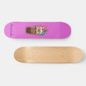 Cute roze unicorn persoonlijk skateboard (Horizontaal)