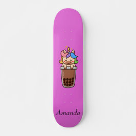 Cute roze unicorn persoonlijk skateboard