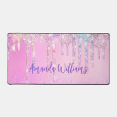 Cute Roze Unicorn Rainbow Glitter Drivers Bureaumat (Voorkant)