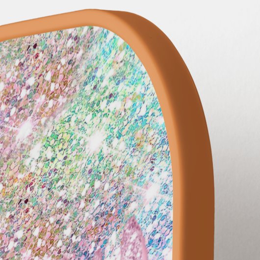 Cute Roze Unicorn Rainbow Glitter Drivers Pickleball Paddle (Links Detail)