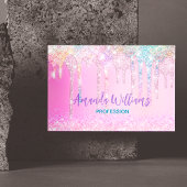 Cute Roze Unicorn Rainbow Glitter Drivers Visitekaartje