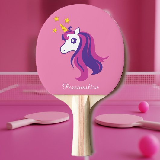 Cute roze unicorn table tennis ping pong paddle tafeltennisbatje