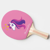 Cute roze unicorn table tennis ping pong paddle tafeltennisbatje (Zijkant)