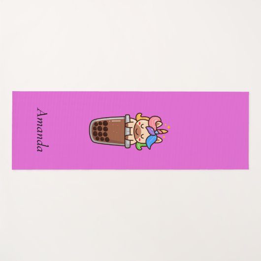 Cute roze unicorn yogamat (Voorkant (horizontaal))