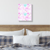 Cute roze Unicorns geloven pastel roze Canvas Afdruk (Insitu (Slaapkamer))