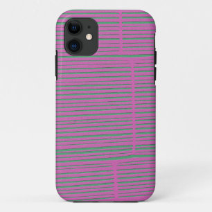 Cute roze uniek modern Stripe Patroon iPhone 11 Hoesje