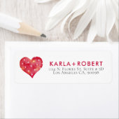 Cute roze Valentijnse  Hartwitte pokadots Etiket (Insitu)