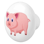 Cute Roze Varken Design Keramische Knop (Rechts)