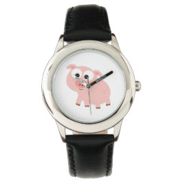 Cute Roze Varken Horloge