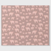 Cute Roze Varken Patroon Cadeaupapier (Vlak)