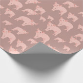 Cute Roze Varken Patroon Cadeaupapier (Hoek)