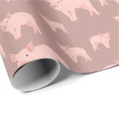 Cute Roze Varken Patroon Cadeaupapier (Rol Hoek)