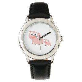 Cute Roze Varkens Horloge