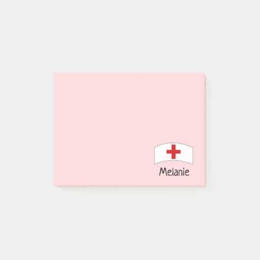 Cute roze verpleegster gepersonaliseerd post-it® notes (Voorkant)
