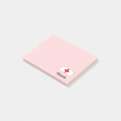 Cute roze verpleegster gepersonaliseerd post-it® notes (Schuin)