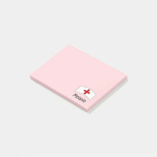 Cute roze verpleegster gepersonaliseerd post-it® notes (Schuin)