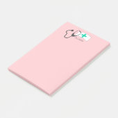 Cute roze verpleegster medische stethoscoop Verple Post-it® Notes (Schuin)