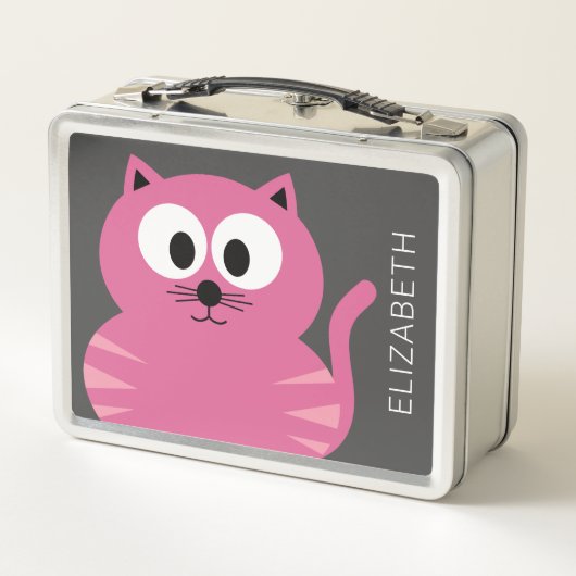 Cute roze vet - grijze achtergrond en naam (Achterkant)