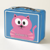Cute Roze Vette Kat - Aangepaste Naam (Achterkant)