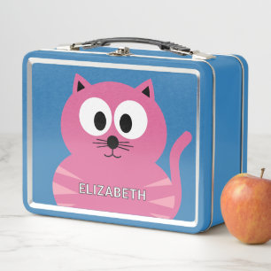 Cute Roze Vette Kat - Aangepaste Naam