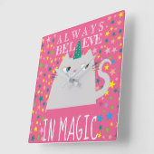 Cute roze vierkante klok (Hoek)