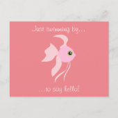 Cute roze vis briefkaart (Voorkant)