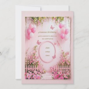 cute roze vlinder uitnodiging