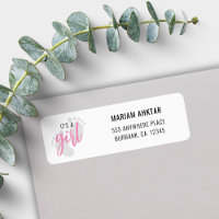 Cute Roze voetafdrukken Het is een Girl Return-adr