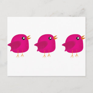 Cute Roze Vogeltje Illustratie Briefkaart