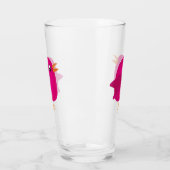 Cute Roze Vogeltje Illustratie Glas (Links)