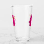 Cute Roze Vogeltje Illustratie Glas (Rechts)
